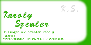 karoly szemler business card