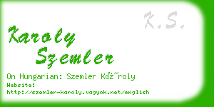 karoly szemler business card